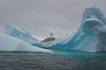 Ship behind the bergs