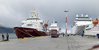 The dock in the Port of Ushasia